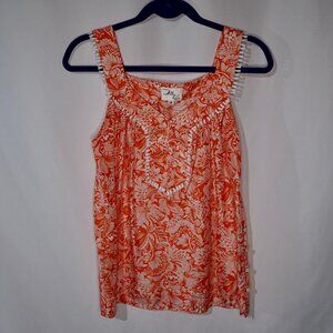 Milly Silk Sleeveless Blouse - Size S - Mod 60s Tropical